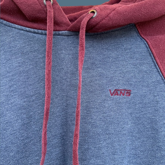VANS MENS HOODIE MAROON AND BLUE SIZE L - Picture 3 of 5